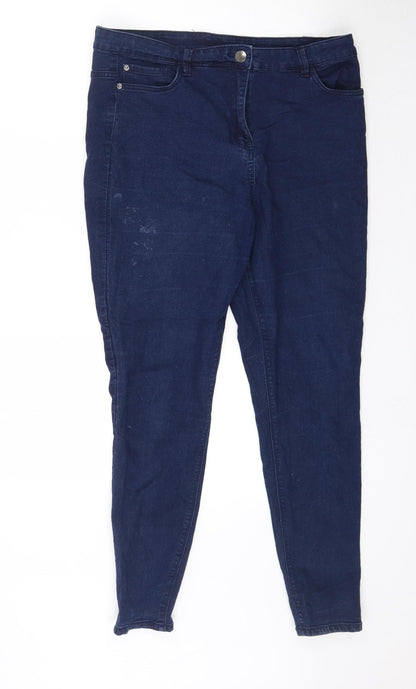 Womens UK Size 14 Preworn Regular Fit Skinny Blue Jeans