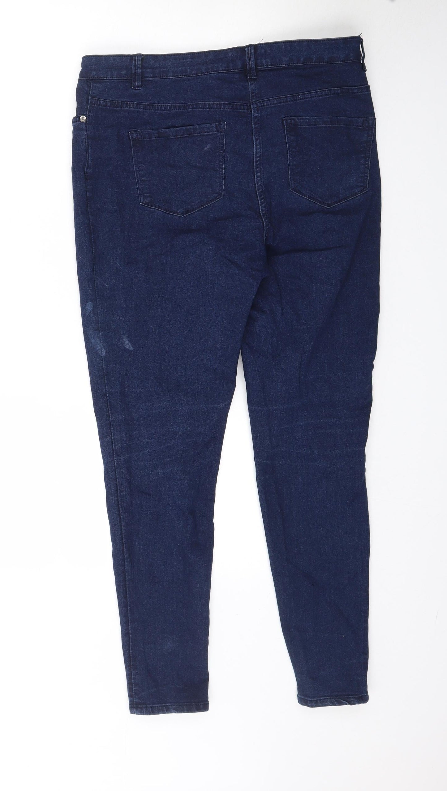 Womens UK Size 14 Preworn Regular Fit Skinny Blue Jeans