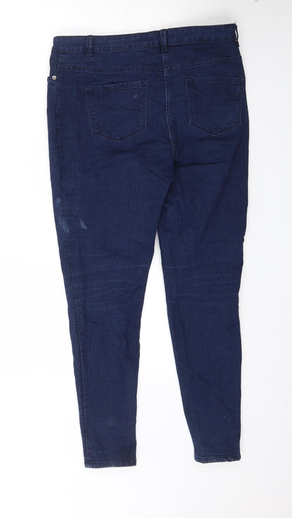 Womens UK Size 14 Preworn Regular Fit Skinny Blue Jeans