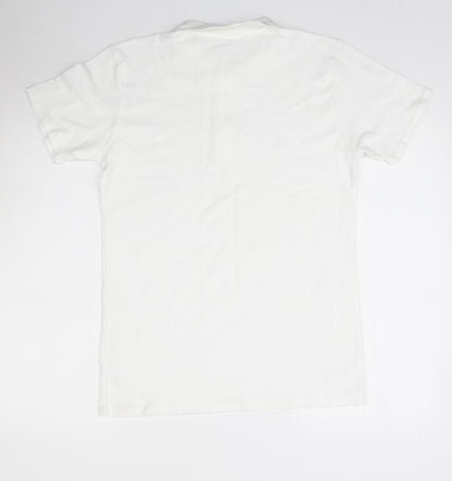 Womens UK Size L Gildan White Basic Polo