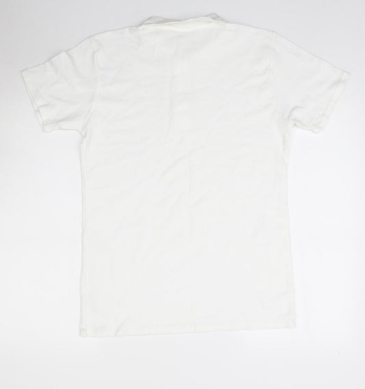 Womens UK Size L Gildan White Basic Polo