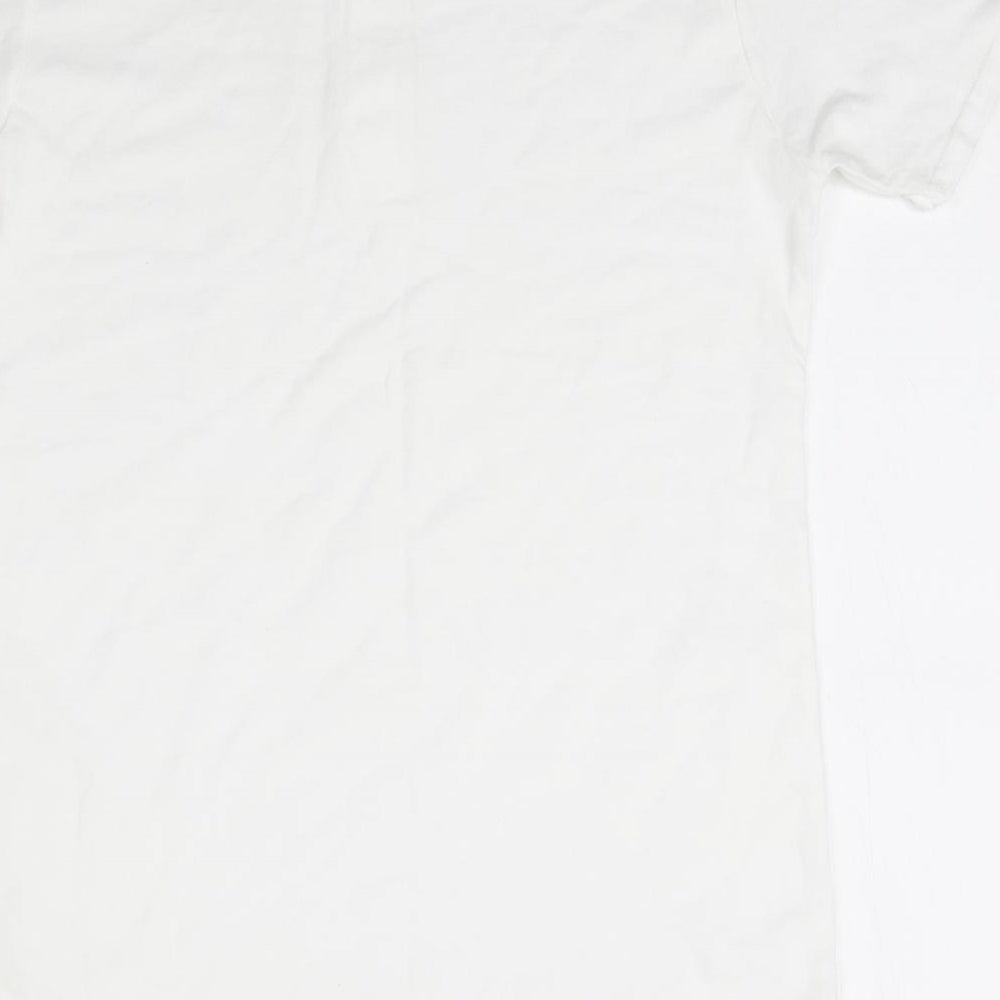 Womens UK Size L Gildan White Basic Polo