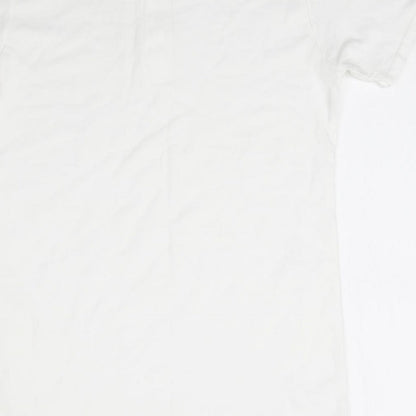 Womens UK Size L Gildan White Basic Polo