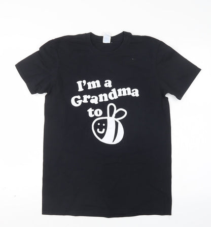 Womens UK Size M Gildan Black Basic T-Shirt