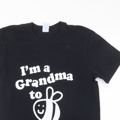 Womens UK Size M Gildan Black Basic T-Shirt