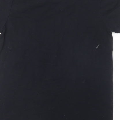 Womens UK Size M Gildan Black Basic T-Shirt