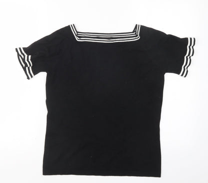 Womens UK Size S Simon Jeffrey Black Pullover Jumper