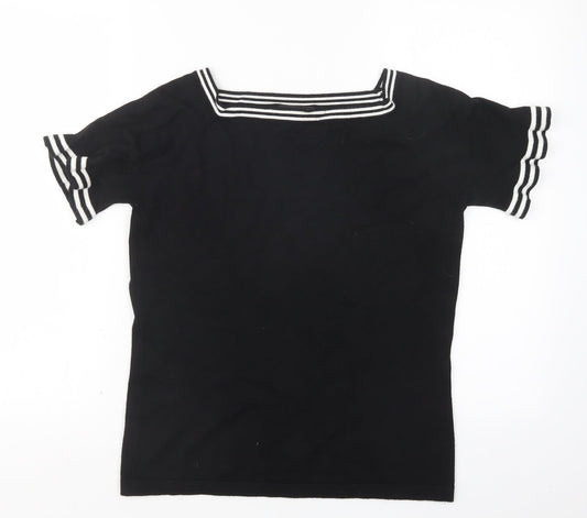Womens UK Size S Simon Jeffrey Black Pullover Jumper