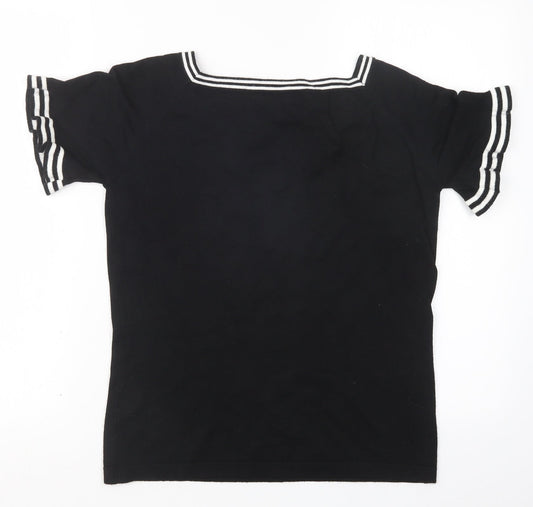 Womens UK Size S Simon Jeffrey Black Pullover Jumper