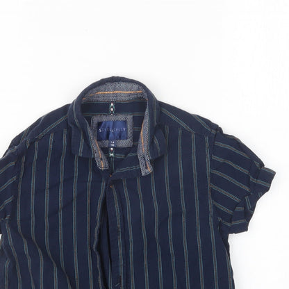 Steel & Jelly Boys Blue Striped  Basic Button-Up Size 7-8 Years
