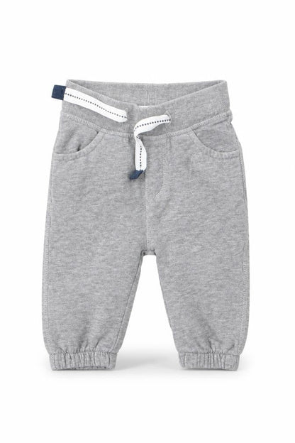 Front view of Marks & Spencer boys’ grey capri trousers, size 3-6, months