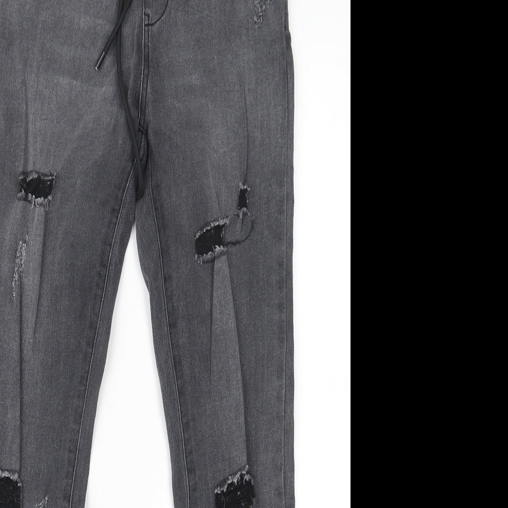 Womens UK Size XS Preworn Regular Fit Straight Grey Jeans