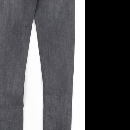 Womens UK Size XS Preworn Regular Fit Straight Grey Jeans
