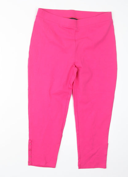 Womens UK Size L M&Co Regular Fit  Pink Trousers