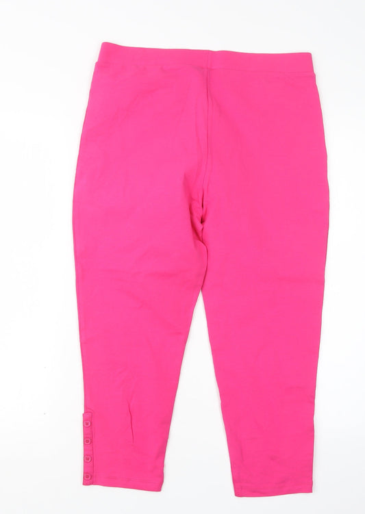 Womens UK Size L M&Co Regular Fit  Pink Trousers