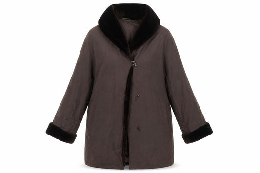 Front view of JFW women’s beige jacket coat, size UK 14