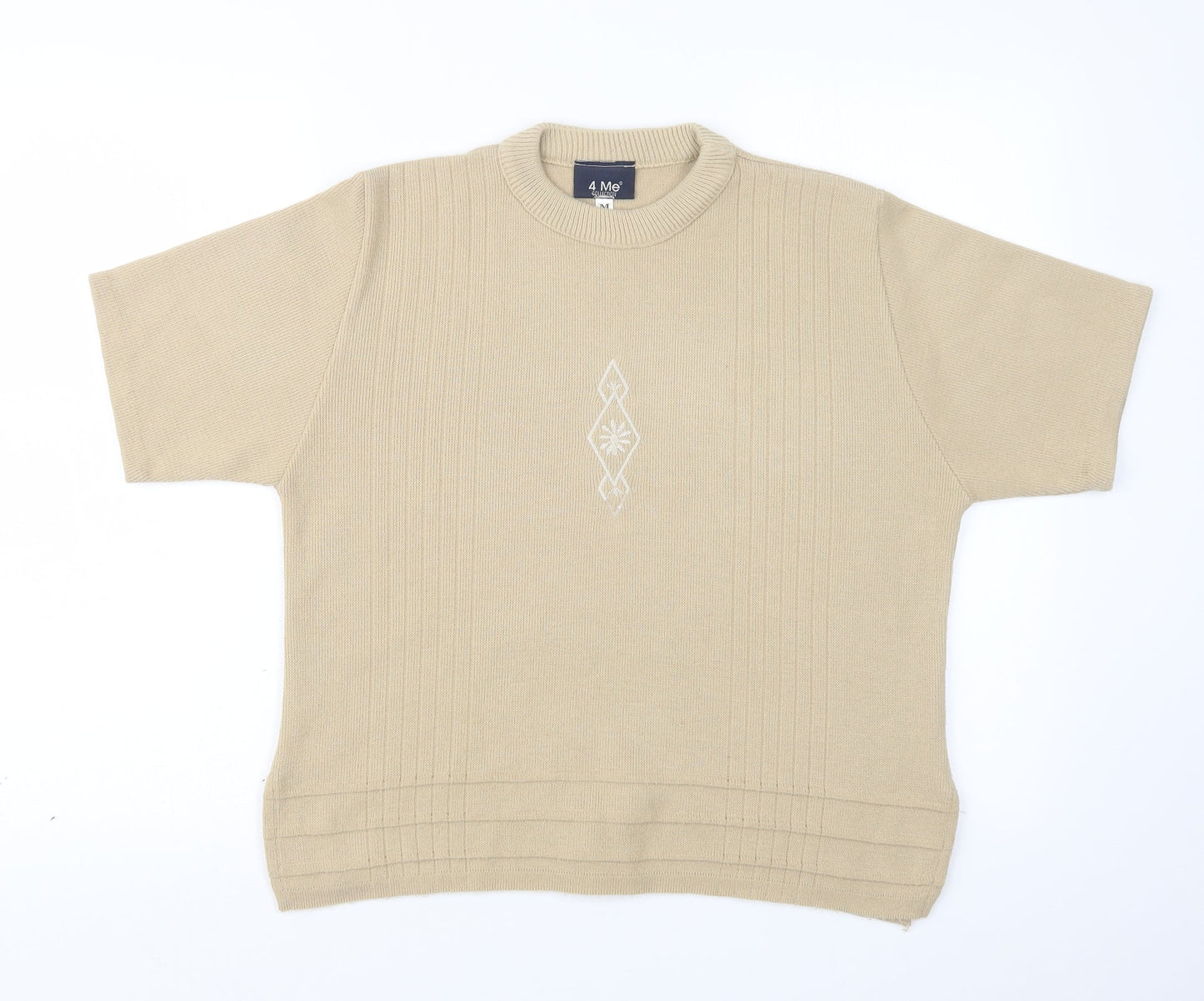 4 Me Womens Beige  Knit Pullover Jumper Size M