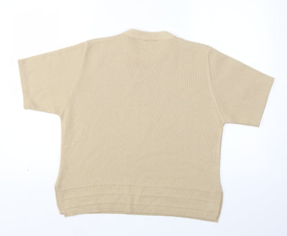 4 Me Womens Beige  Knit Pullover Jumper Size M