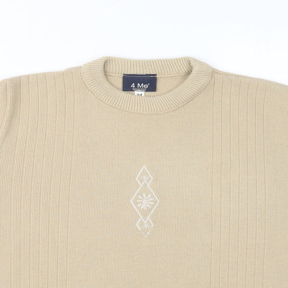 4 Me Womens Beige  Knit Pullover Jumper Size M
