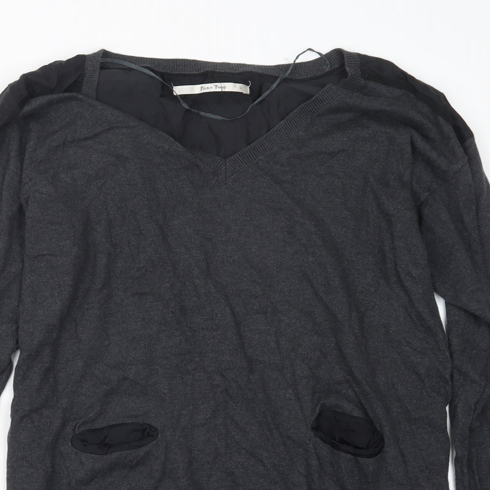 Womens UK Size L Part Two Grey Basic T-Shirt