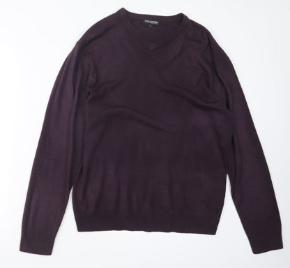 Debenhams Mens Purple  Knit Pullover Jumper Size L