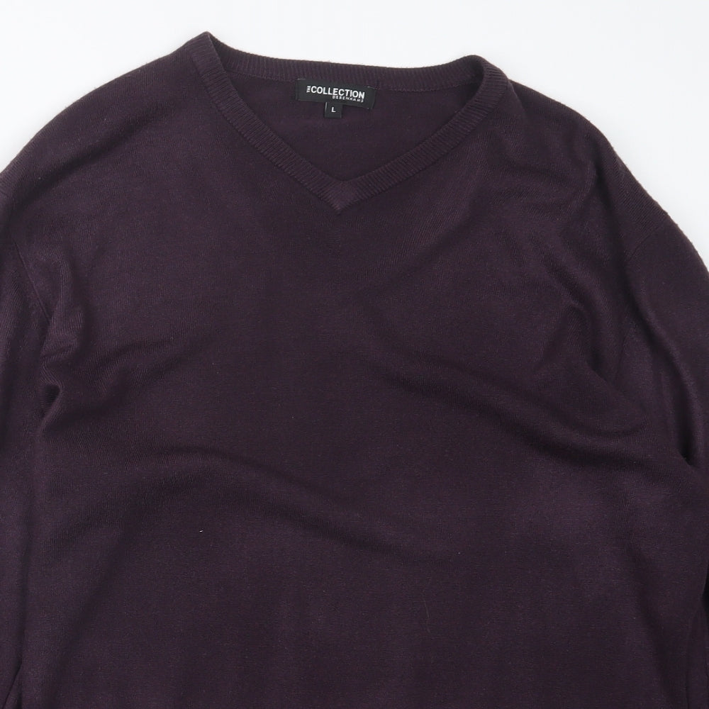 Debenhams Mens Purple  Knit Pullover Jumper Size L