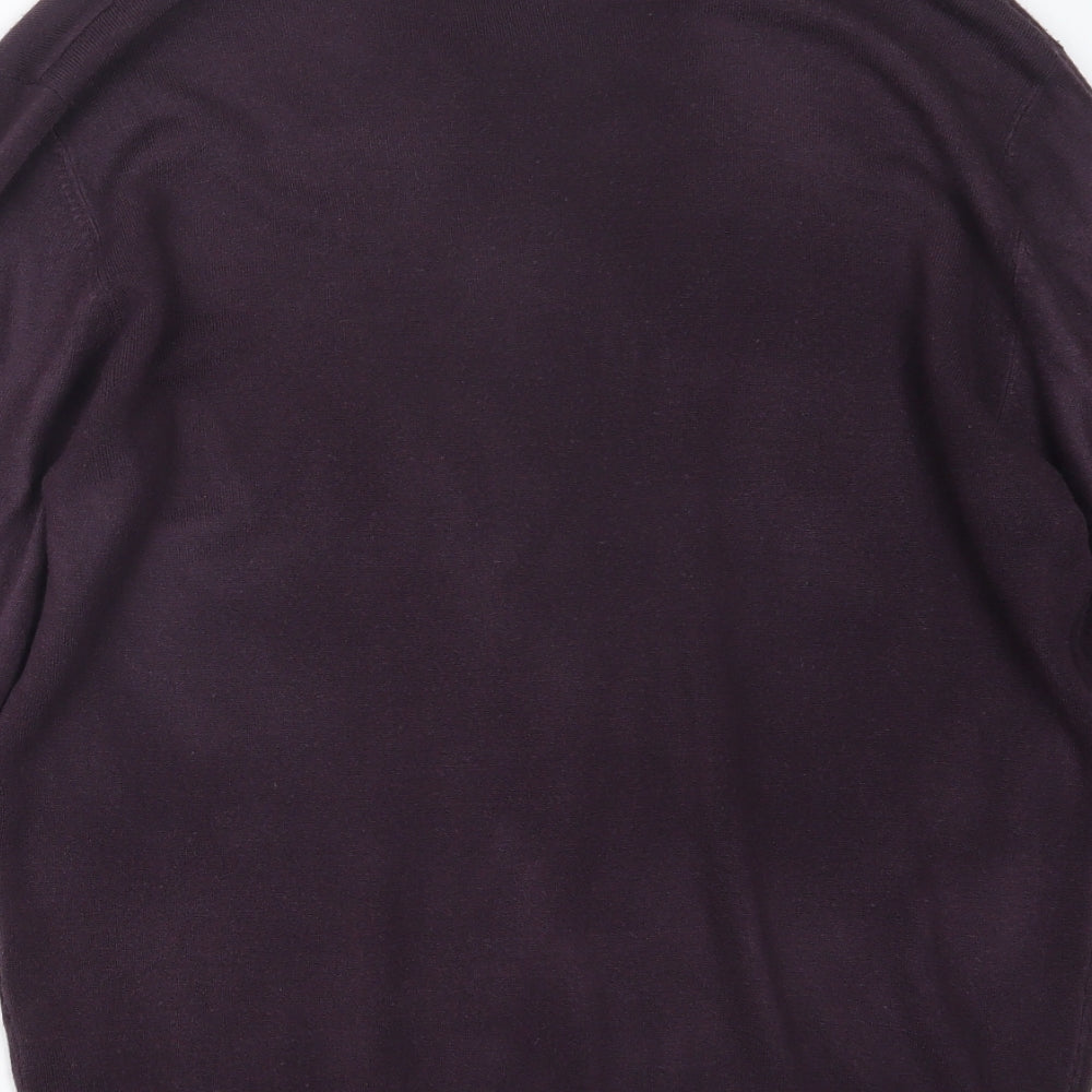 Debenhams Mens Purple  Knit Pullover Jumper Size L
