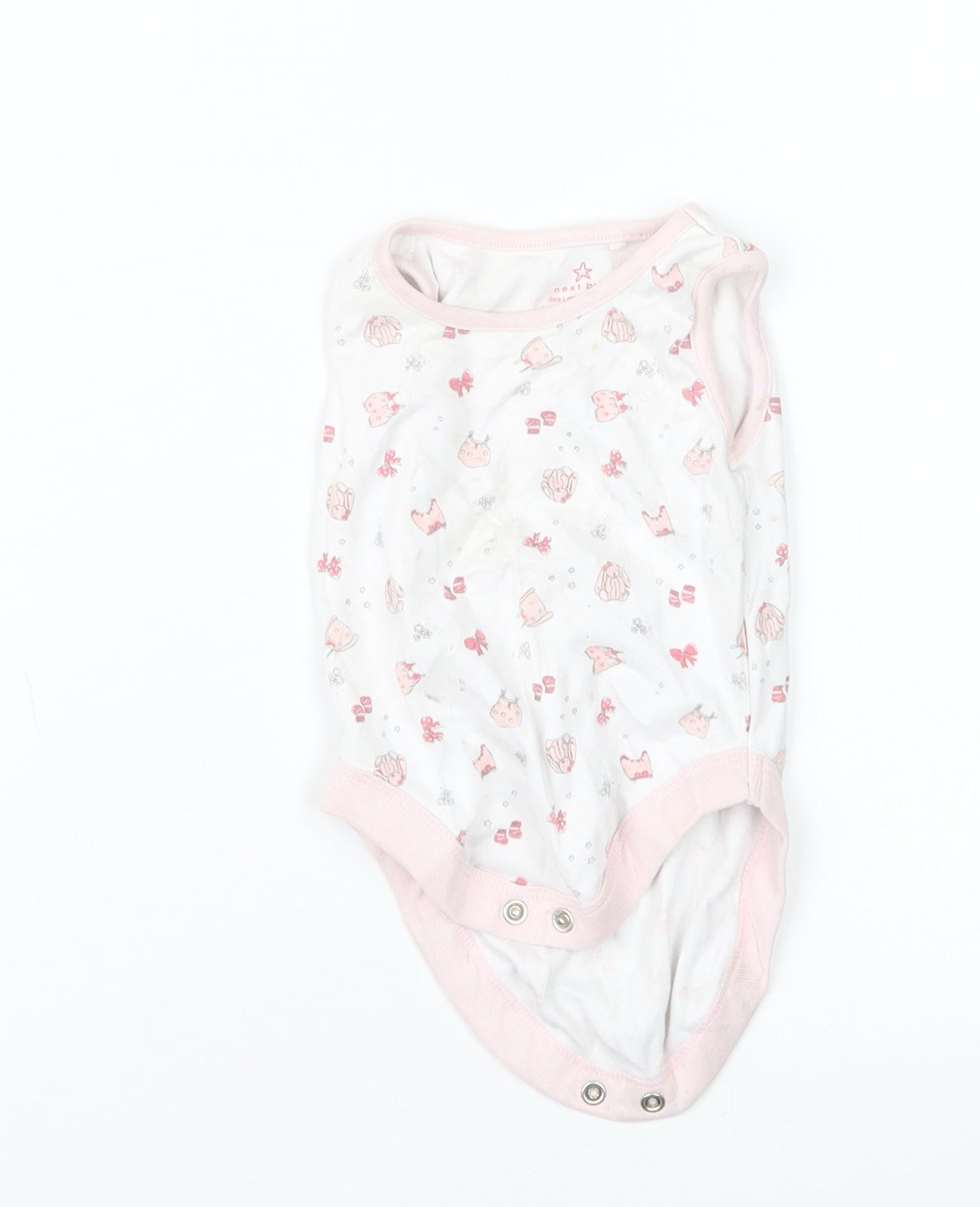NEXT Girls White Geometric  Babygrow One-Piece Size 0-3 Months