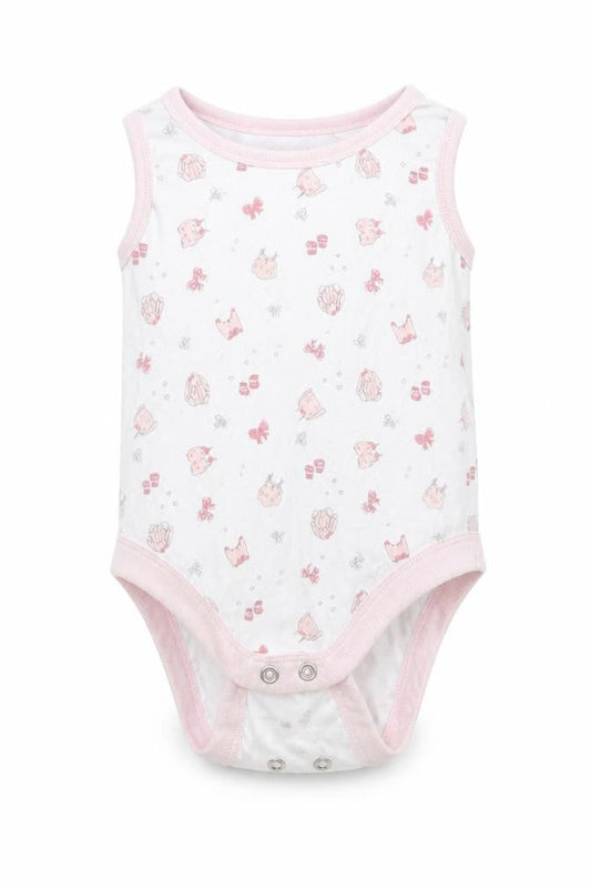 Front view of Next girls’ white geometric babygrow one-piece, size 0-3, months