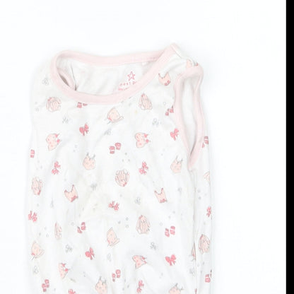 NEXT Girls White Geometric  Babygrow One-Piece Size 0-3 Months