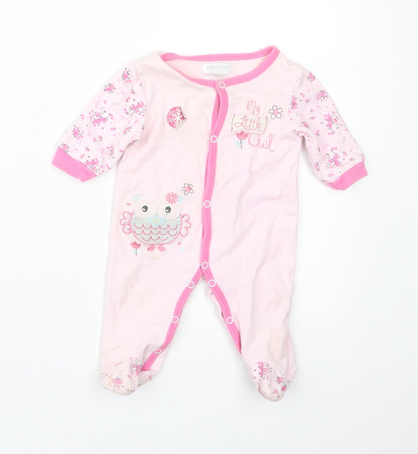 Pitter Patter Girls Pink Geometric  Babydoll One Piece Size 3-6 Months