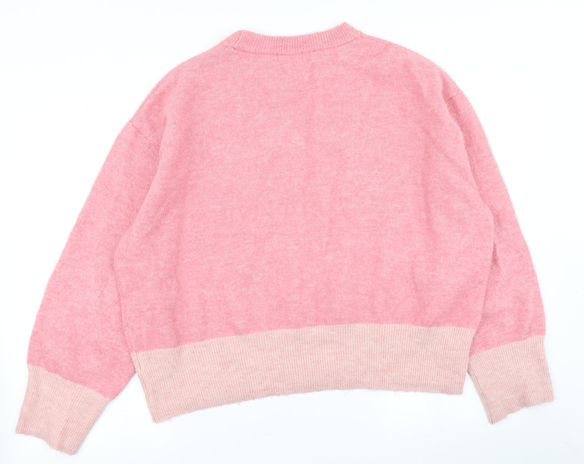 Womens UK Size M H&M Pink Pullover Jumper