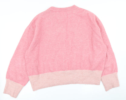 Womens UK Size M H&M Pink Pullover Jumper