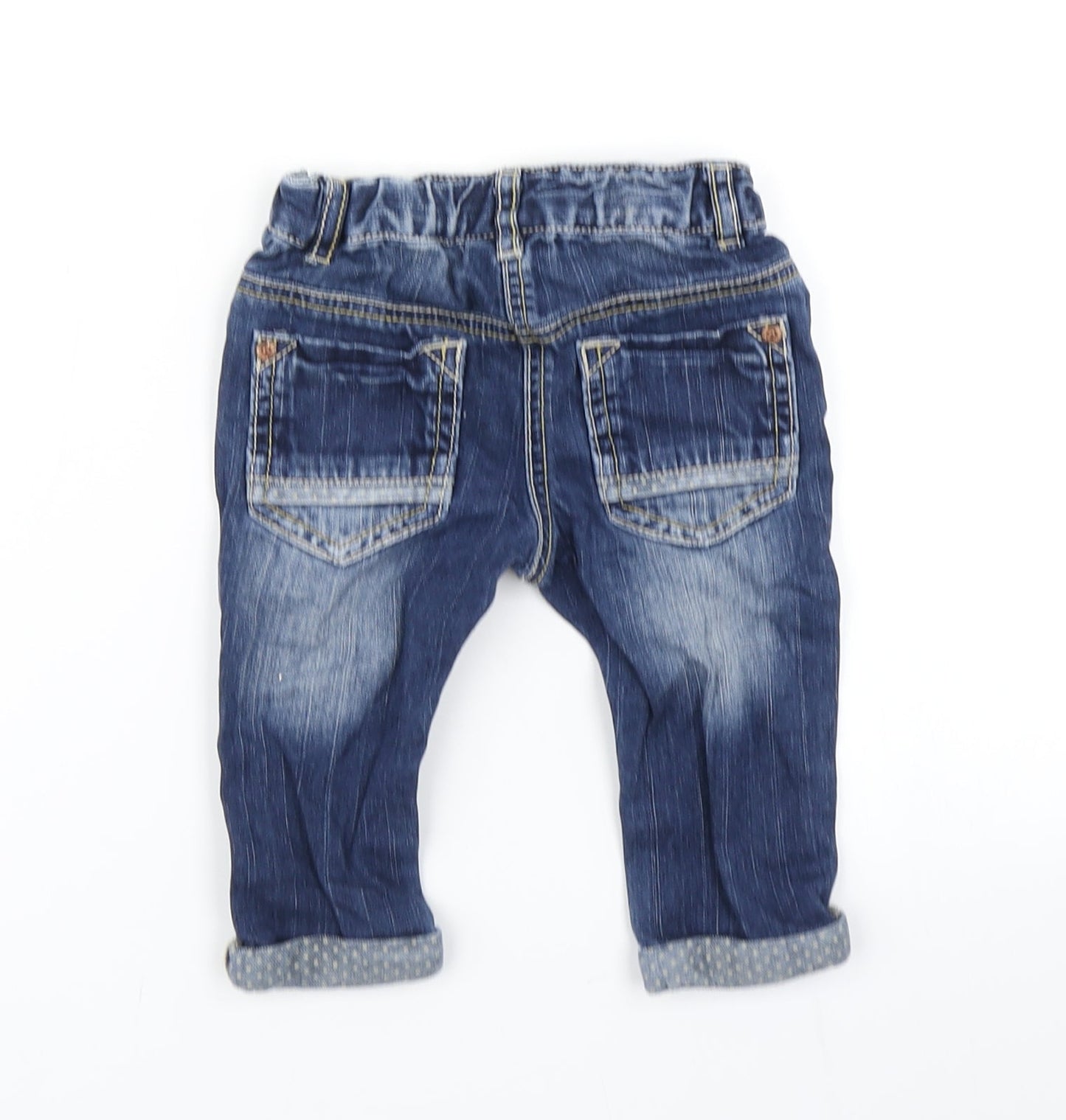 NEXT Girls Blue  Denim Cargo Jeans Size 6-9 Months