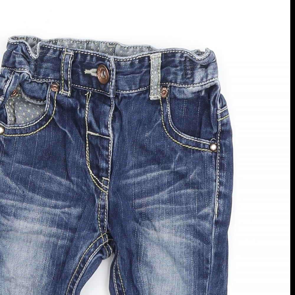 NEXT Girls Blue  Denim Cargo Jeans Size 6-9 Months