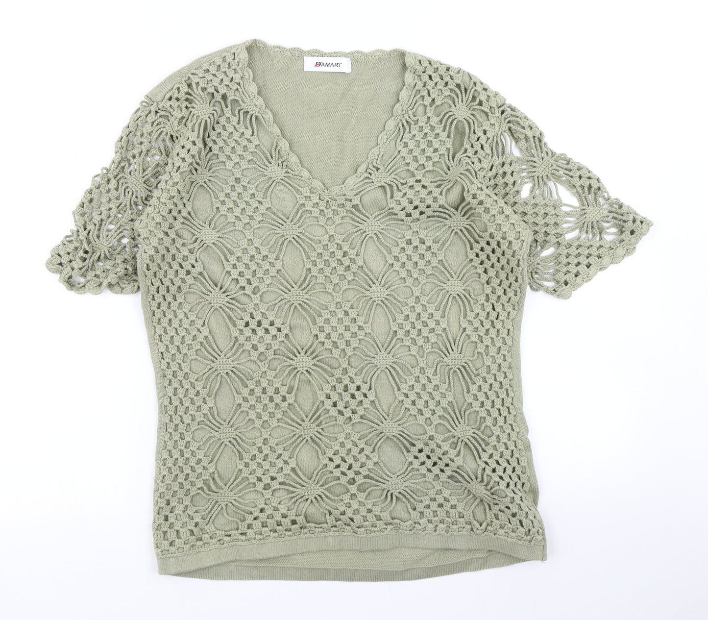 Damart Womens Green  Knit Pullover Jumper Size 12