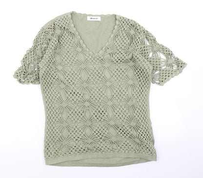 Damart Womens Green  Knit Pullover Jumper Size 12