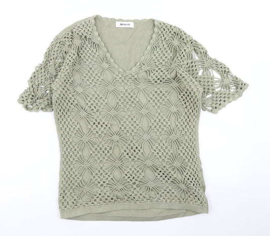Damart Womens Green  Knit Pullover Jumper Size 12