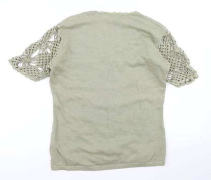 Damart Womens Green  Knit Pullover Jumper Size 12