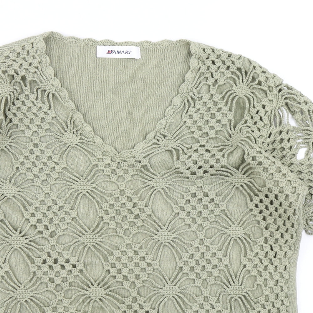 Damart Womens Green  Knit Pullover Jumper Size 12