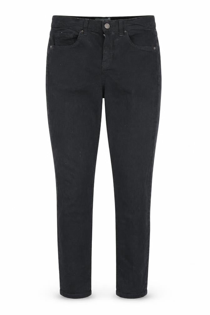 Front view of Topshop women’s black denim skinny jeans, size UK 28, in, 30-inch leg