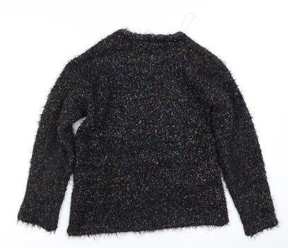 Matalan Girls Black  Knit Pullover Jumper Size 10 Years