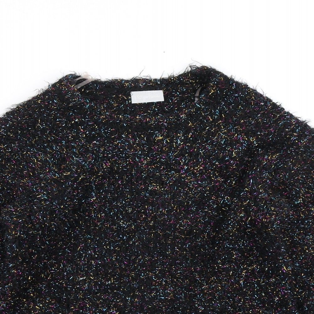 Matalan Girls Black  Knit Pullover Jumper Size 10 Years