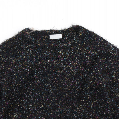 Matalan Girls Black  Knit Pullover Jumper Size 10 Years