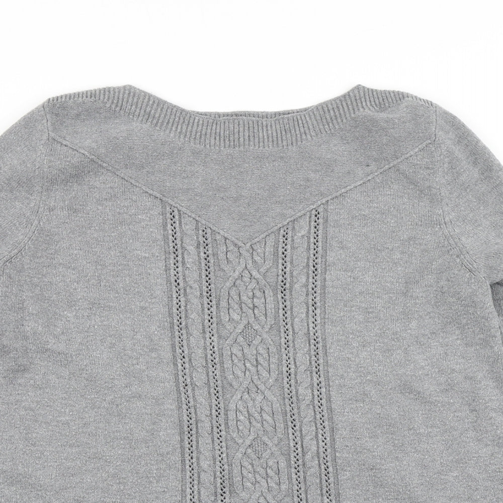 TU Womens Grey  Knit Pullover Jumper Size 14