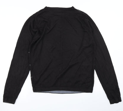 NEXT Mens Black Check Knit Pullover Jumper Size S