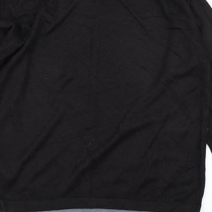 NEXT Mens Black Check Knit Pullover Jumper Size S