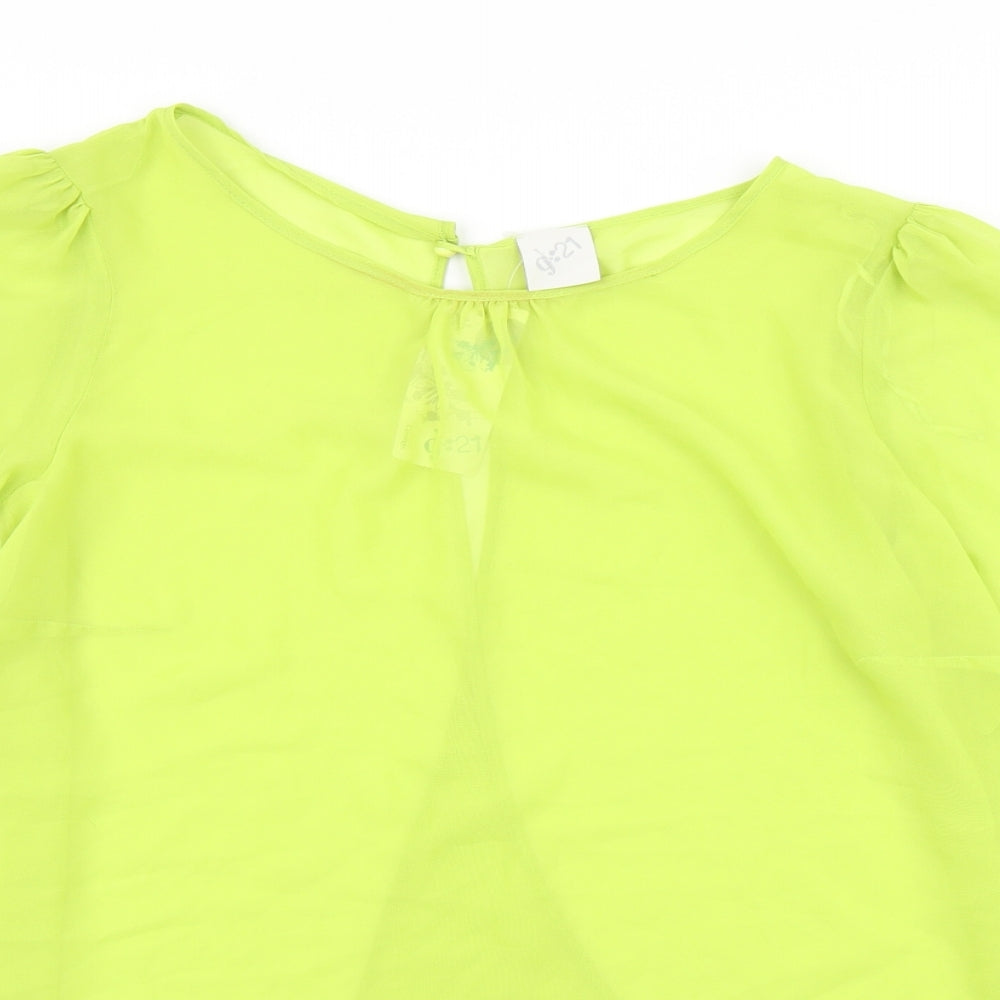 Womens UK Size 14 G21 Green Basic Blouse