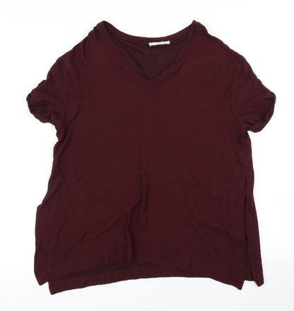 Womens UK Size M Zara Purple Basic T-Shirt