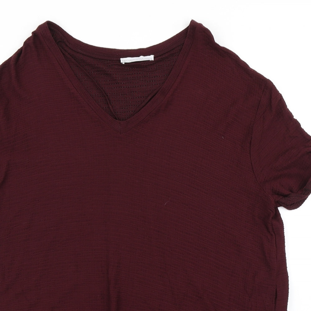 Womens UK Size M Zara Purple Basic T-Shirt